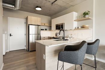 Quartz countertops and backsplash